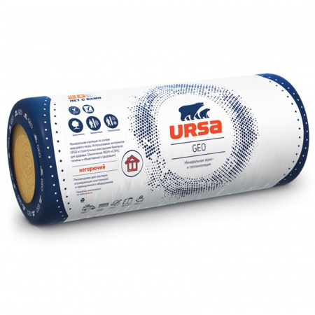 Минеральная вата URSA GEO М-11 10000х1200х50 мм х 2 шт (1,2 м3/упак; 24 м2/упак), упак