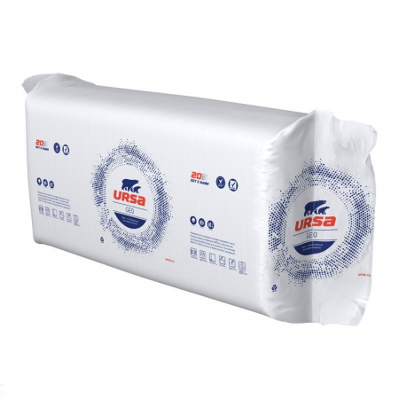 Минеральная вата URSA GEO П-15 1250х610х100 мм х 10 шт (0,762 м3/упак; 7,62 м2/упак), упак