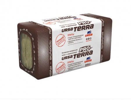 Минеральная вата URSA TERRA PRO 34 PN 1250х610х100 мм х 12 шт (0,915 м3/упак; 9,15 м2/упак), упак